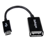 Startech. com cble adaptateur micro usb vers usb host otg de 12cm - mle / femelle - noir, 0, 127 m, ...