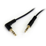 Startech. com c�ble audio slim mini - jack 3, 5 mm vers mini - jack 3, 5 mm coud� � angle droit de 1, ...
