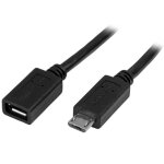 Startech. com c�ble d'extension micro usb de 50 cm - m / f - noir, 0, 5 m, micro - usb b, micro - usb ...