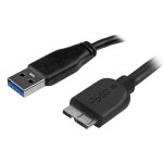 Startech. com c�ble superspeed usb 3. 0 slim a vers micro b de 2 m - m�le / m�le - noir, 2 m, usb a, ...