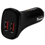 Startech. com chargeur de voiture usb � 2 ports - haute puissance (24 w / 4, 8 a) - noir, auto, allume ...