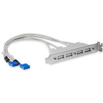 Startech. com equerre usb 4 ports - adaptateur de slot 4 ports usb 2. 0 a femelle, 0, 286 m, 68 g, 125 ...