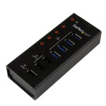 Startech. com hub usb 3. 0 (5gbps) aliment� de 4 ports avec station de recharge de 3 ports usb (2 x 1a, ...