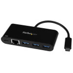 Startech. com hub usb 3. 0 3 ports avec gigabit ethernet et alimentation passthrough 60w - usb - c vers ...