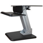 Startech. com poste de travail debout avec hauteur rglable, support multimdia, noir, argent, acier, ...