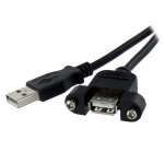 Startech. com rallonge de c�ble usb 2. 0 � montage sur panneau / goulotte a vers a de 30cm - f / m - ...