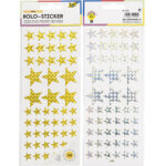Sticker holographique 'etoiles', or et argent