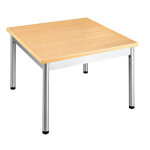 Table basse carrée 60 x 60 cm - hêtre pieds métal aluminium Table basse carrée 60 x 60 cm - hêtre pieds métal aluminium
