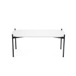 Table basse meet 100 x 50 cm - blanc pieds acier noir Table basse meet 100 x 50 cm - blanc pieds acier noir