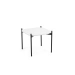 Table basse meet 50 x 50 cm - blanc pieds acier noir Table basse meet 50 x 50 cm - blanc pieds acier noir