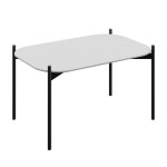 Table basse meet 75 x 50 cm - blanc pieds acier noir Table basse meet 75 x 50 cm - blanc pieds acier noir