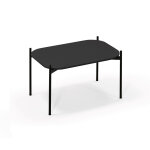 Table basse meet 75 x 50 cm - noir pieds acier noir