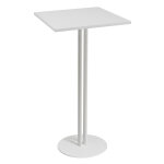 Table carrée roxane hauteur 110 cm plateau blanc 60 cm - pied central métal blanc Table carrée roxane hauteur 110 cm plateau blanc 60 cm - pied central métal blanc
