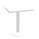 Table carre roxane hauteur 74 cm plateau blanc 60 cm - pied central mtal blanc