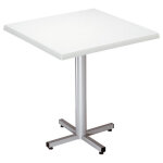 Table coffee carrée l. 70 x p. 70 x h. 75 cm - plateau blanc pied central aluminium Table coffee carrée l. 70 x p. 70 x h. 75 cm - plateau blanc pied central aluminium