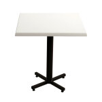 Table coffee carrée l. 70 x p. 70 x h. 75 cm - plateau blanc pied central noir Table coffee carrée l. 70 x p. 70 x h. 75 cm - plateau blanc pied central noir