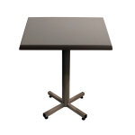 Table coffee carrée l. 70 x p. 70 x h. 75 cm - plateau gris pied central aluminium Table coffee carrée l. 70 x p. 70 x h. 75 cm - plateau gris pied central aluminium