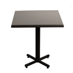 Table coffee carrée l. 70 x p. 70 x h. 75 cm - plateau gris pied central noir Table coffee carrée l. 70 x p. 70 x h. 75 cm - plateau gris pied central noir