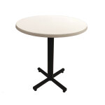 Table coffee ronde . 70 x h. 75 cm - plateau blanc pied central noir