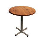 Table coffee ronde . 70 x h. 75 cm - plateau colorado pied central aluminium
