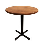 Table coffee ronde . 70 x h. 75 cm - plateau colorado pied central noir