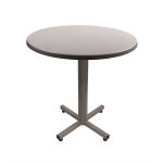 Table coffee ronde . 70 x h. 75 cm - plateau gris pied central aluminium