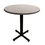 Table coffee ronde . 70 x h. 75 cm - plateau gris pied central noir
