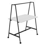 Table de coworking mobile rectangle alto sans �lectrification - h. 105 x l. 140 x p. 90 cm - plateau ...