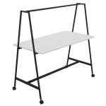 Table de coworking mobile rectangle alto sans lectrification - h. 105 x l. 180 x p. 90 cm - plateau ...