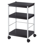 Table desserte mobile polyvalente 3 plateaux en mtal h. 74 x l. 45 cm noir / aluminium