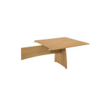 Table d'extension carre l. 124, 5 x p. 120 cm mlamin pieds pleins - htre