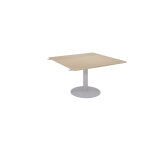 Table d'extension pied tulipe aluminium 124, 5 x 120 cm - plateau chne
