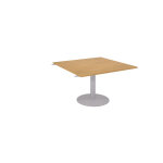 Table d'extension pied tulipe aluminium 124, 5 x 120 cm - plateau htre