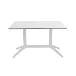Table fixe quatro duo 120 x 80 cm polypropyl�ne usage ext�rieur - plateau blanc / pi�tement blanc