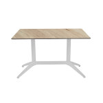 Table fixe quatro duo 120 x 80 cm polypropyl�ne usage ext�rieur - plateau ch�ne / pi�tement blanc
