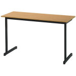 Table de formation 2 places - l. 130 x p. 50 cm - plateau h�tre - pieds noir