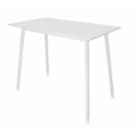 Table haute halden - l. 140 x h. 110 x p. 80 cm - plateau blanc - pieds m�tal blanc