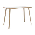 Table haute halden - l. 160 x h. 110 x p. 80 cm - plateau blanc - pieds bois ch�ne
