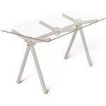 Table haute xylan 6 personnes l. 140 x l. 75 x h. 74 cm - plateau en verre - structure et pieds perle ... Table haute xylan 6 personnes l. 140 x l. 75 x h. 74 cm - plateau en verre - structure et pieds perle ...