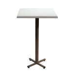 Table mange - debout coffee carrée l. 70 x p. 70 x h. 115 cm - plateau blanc pied central aluminium Table mange - debout coffee carrée l. 70 x p. 70 x h. 115 cm - plateau blanc pied central aluminium