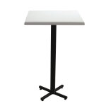 Table mange - debout coffee carrée l. 70 x p. 70 x h. 115 cm - plateau blanc pied central noir Table mange - debout coffee carrée l. 70 x p. 70 x h. 115 cm - plateau blanc pied central noir