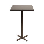 Table mange - debout coffee carrée l. 70 x p. 70 x h. 115 cm - plateau gris pied central aluminium Table mange - debout coffee carrée l. 70 x p. 70 x h. 115 cm - plateau gris pied central aluminium