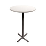 Table mange - debout coffee ronde Ø. 70 x h. 115 cm - plateau blanc pied central aluminium Table mange - debout coffee ronde Ø. 70 x h. 115 cm - plateau blanc pied central aluminium