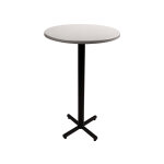 Table mange - debout coffee ronde . 70 x h. 115 cm - plateau gris pied central noir
