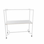 Table mobile multi usages rectangle station o - h. 194 x l. 183, 7 x p. 83, 7 cm - plateau blanc - pieds ...