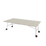Table mobile plateau rabattable serenity 240 x 120 cm béton pied blanc Table mobile plateau rabattable serenity 240 x 120 cm béton pied blanc