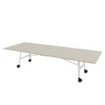 Table mobile plateau rabattable serenity 320 x 120 cm béton pied blanc Table mobile plateau rabattable serenity 320 x 120 cm béton pied blanc