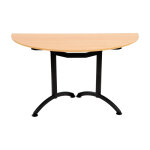 Table modulaire elite 1 / 2 rond l. 140 x p. 70 cm - plateau h�tre - pieds noir