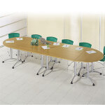 Table modulaire elite rectangle l. 120 x p. 70 cm - plateau poirier, pieds aluminium Table modulaire elite rectangle l. 120 x p. 70 cm - plateau poirier, pieds aluminium