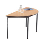 Table modulaire modula 1 / 2 rond - l. 140 x p. 70 cm - plateau htre - pieds noir
